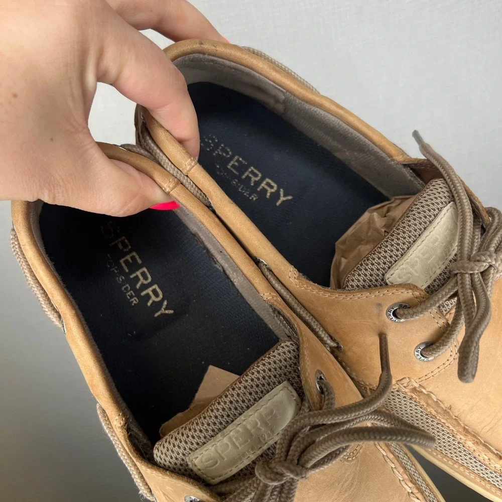 Sperry Top-Sider Billfish Tan Leather Mesh Boat Shoes Mens 11.5 M 0771246
